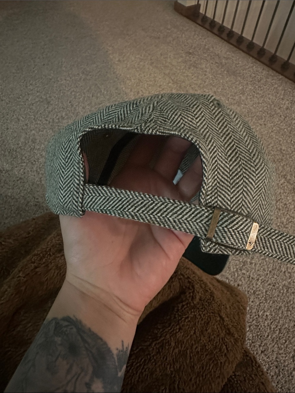New Era New York Yankees Herringbone Cap in Moss Green - Picture 3 of 4